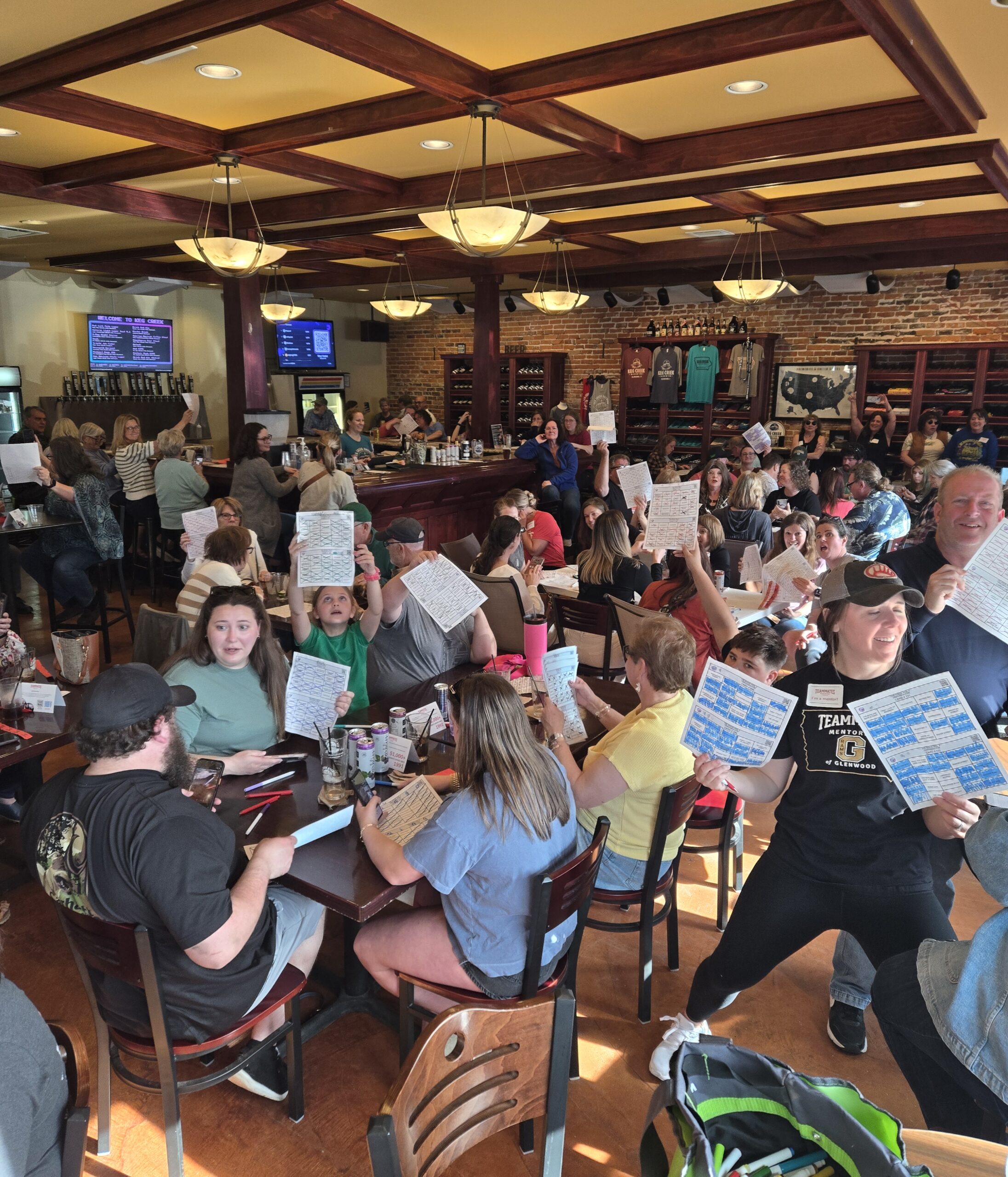 Packed bar playing NSB Games